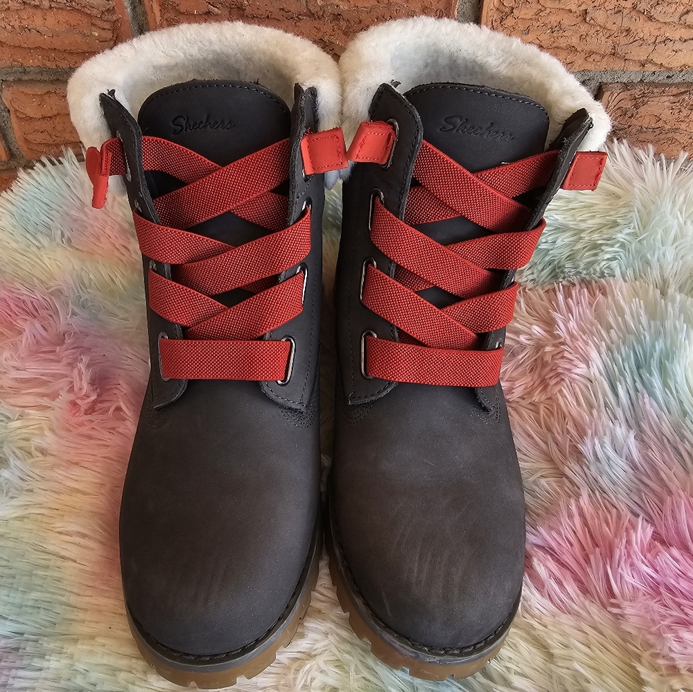 Skechers Womens Cypress-Big Plans Gored Laced Hiker Boots-Charcol Size 8.5 - Picture 9 of 11